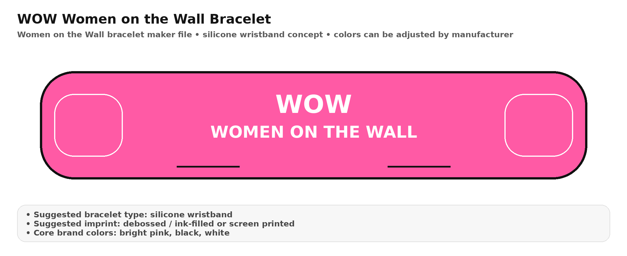 WOW Women on the Wall silicone bracelet